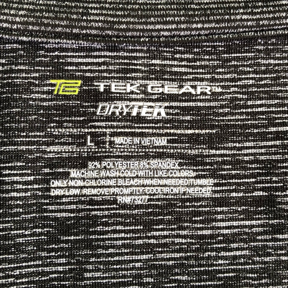 TEK GEAR DryTEK zippered athletic top w/thumb holes & hidden pocket in charcoal - Picture 9 of 10